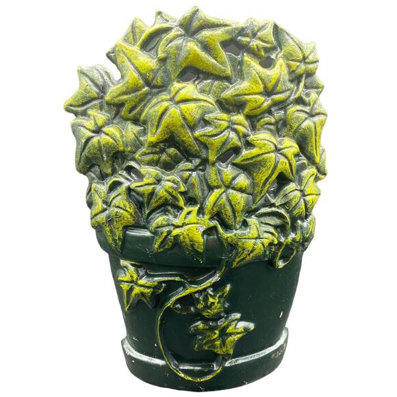 Vintage Cast Iron Ivy Gardener Plant Doorstop Garden Planter approx 9” decor - Picture 1 of 4